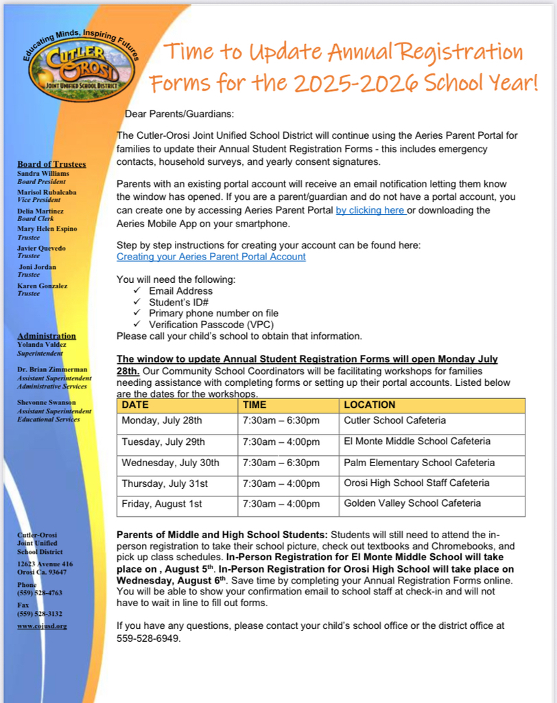 Aeries Parent Portal Registration 
