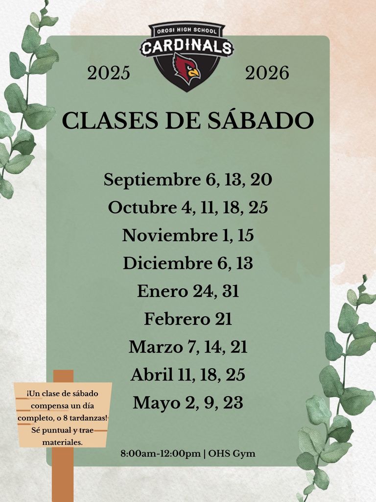 25-26 Saturday School