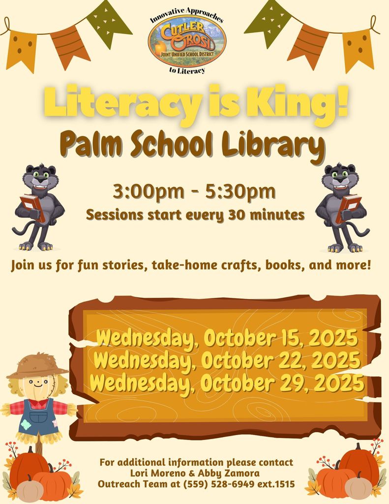 Literacy is King Palm- English