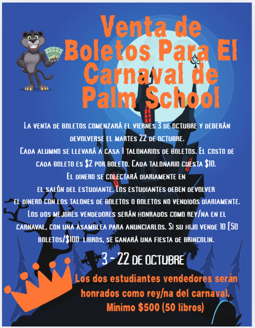 Carnival Ticket Sales/Boletos para el carnaval