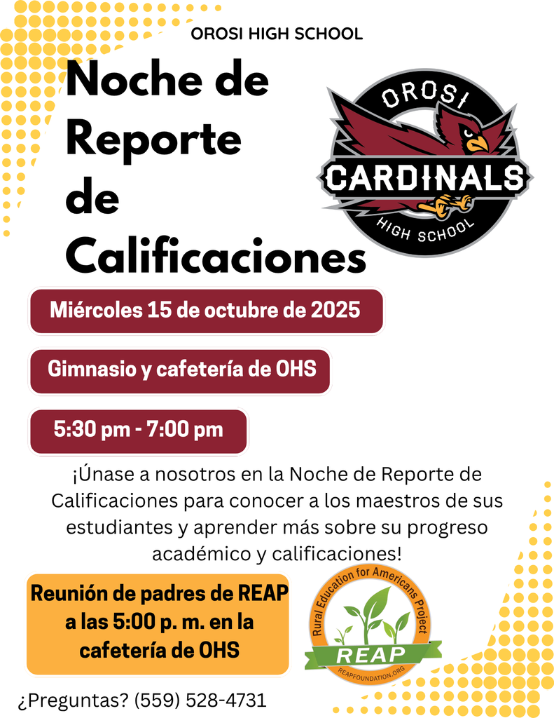 OHS Report Card Night Flyer (Spanish)