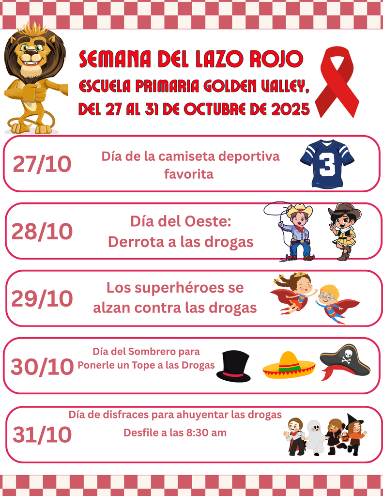 Red ribbon week spanish flyer