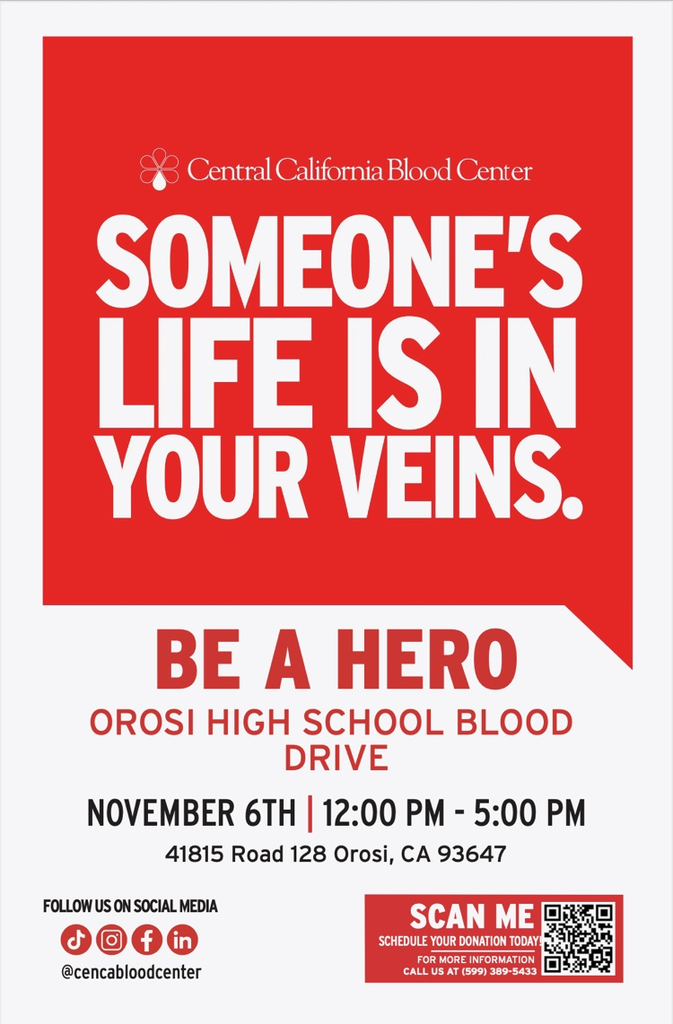 Be a Hero, give back, and partner with Orosi High School HOSA