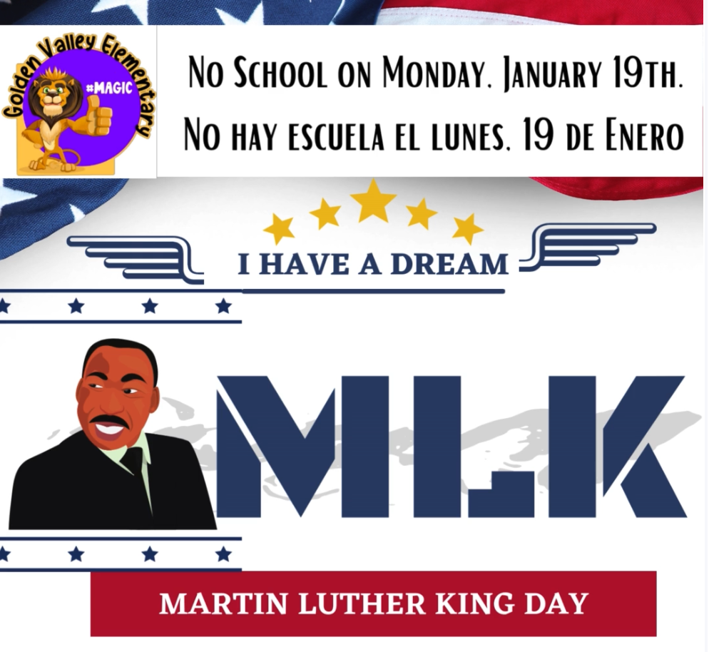 Martin Luther King Jr. no school notice 1/19/26