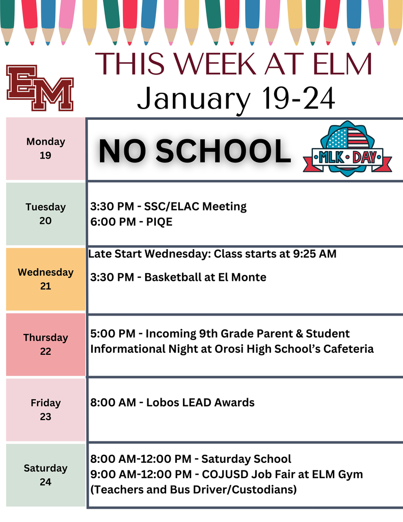 This Week at ELM