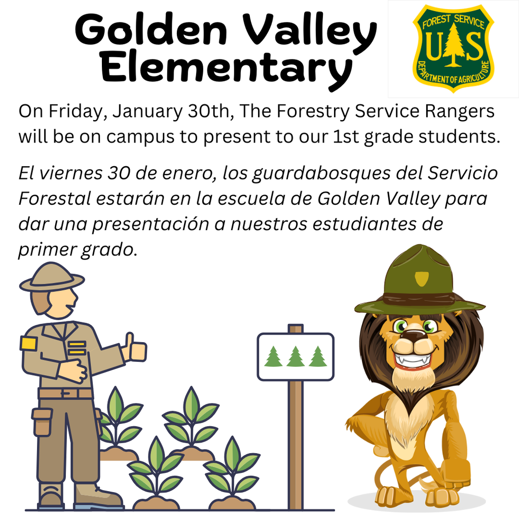 Rangers in the Classroom; notice Jan. 30th  Guardabosques del Servicio Forestal 