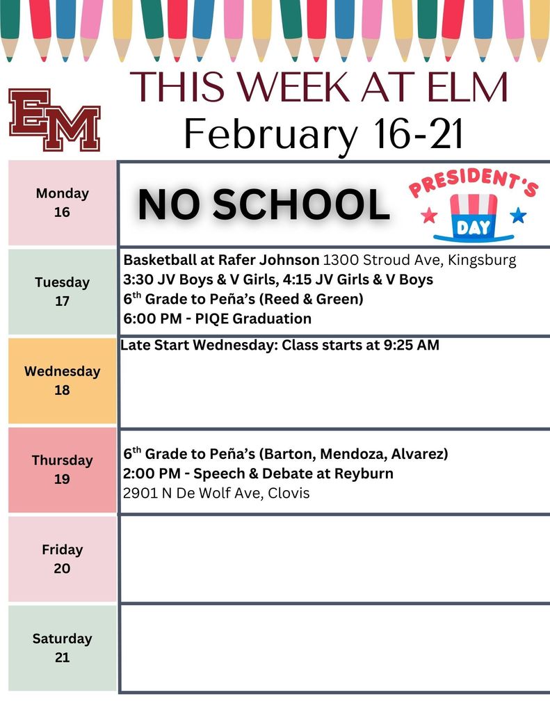 This Week at ELM