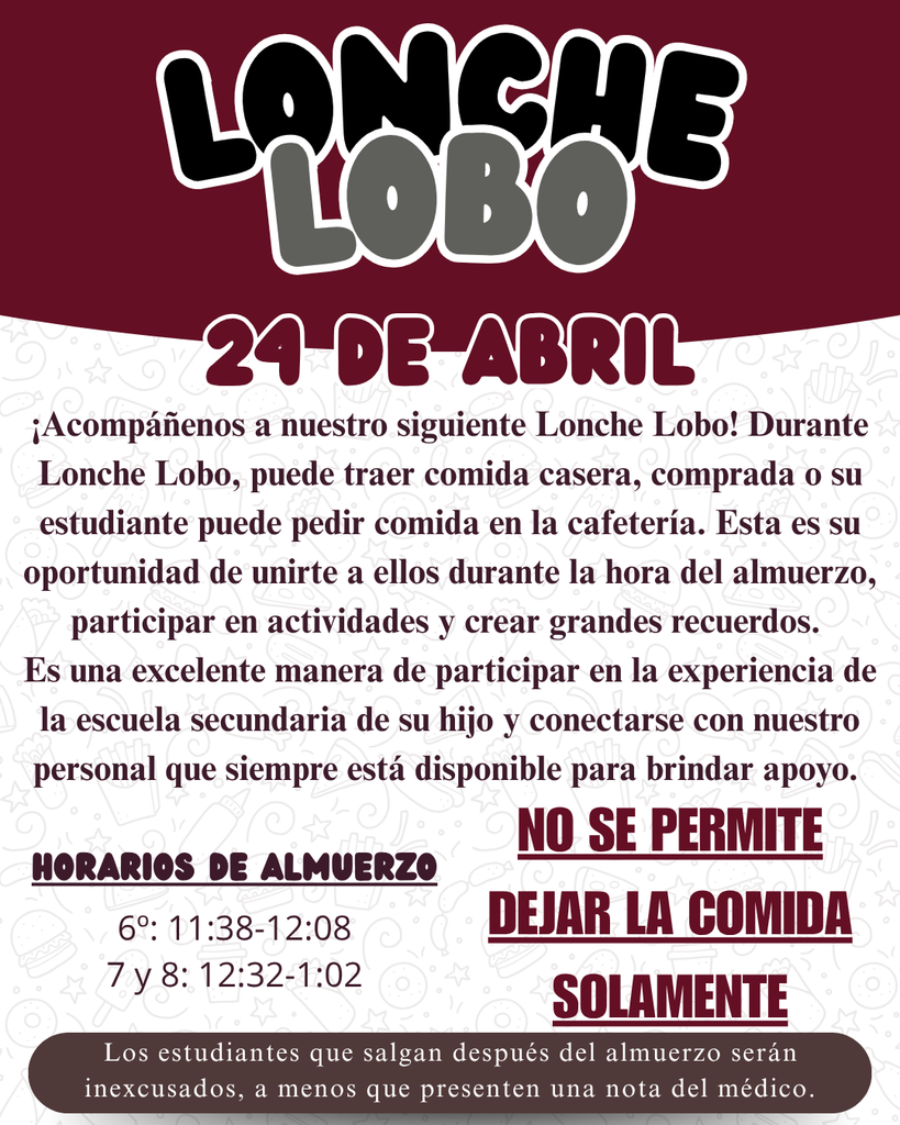 Lobo Lunch Spanish Flyer