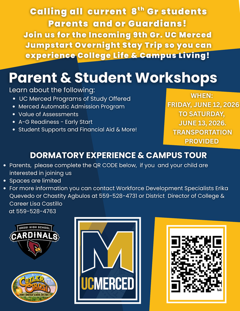 Calling all current 8th grade Students and Parents/Guardians