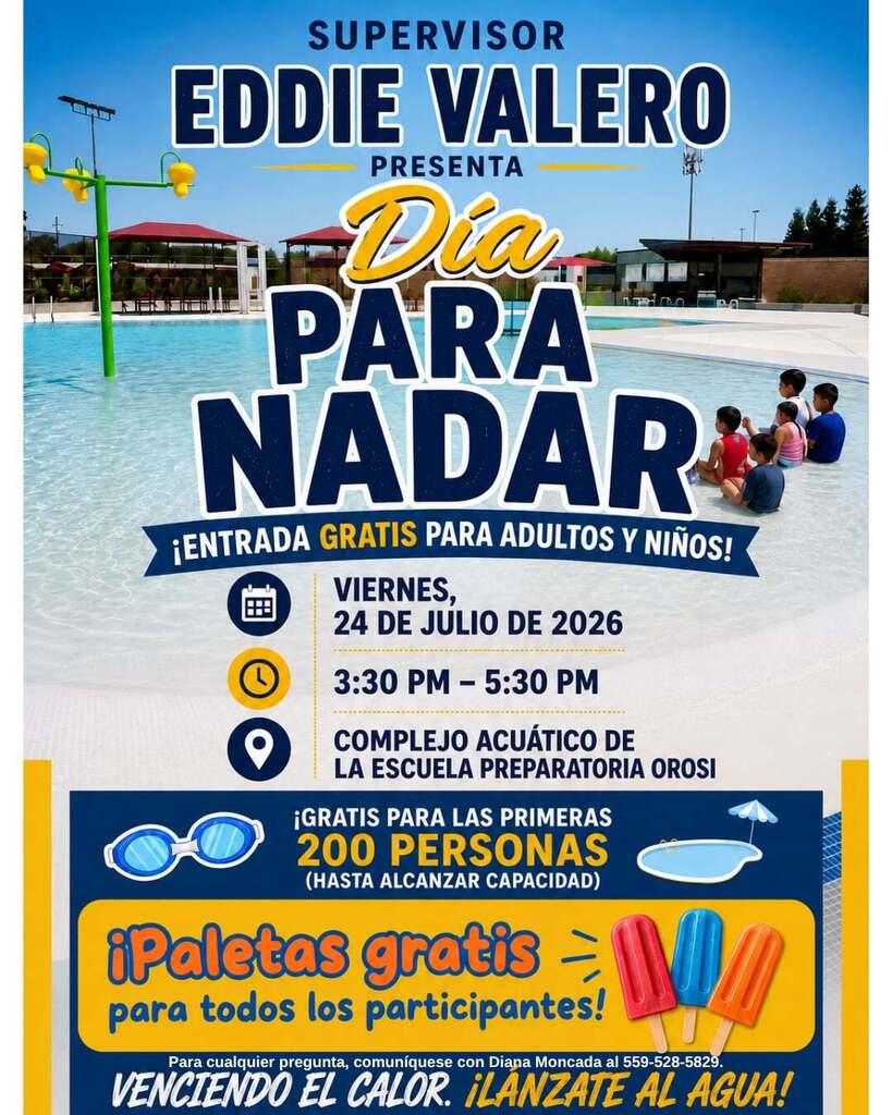 Dia Para Nadar Gratis 7/24 a las 3:30-5:30 PM 