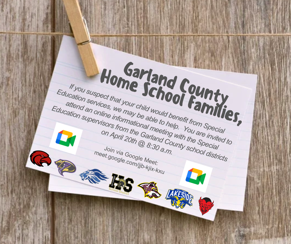 Garland County Home School Families Online Meeting - November 10th @ 8:30am