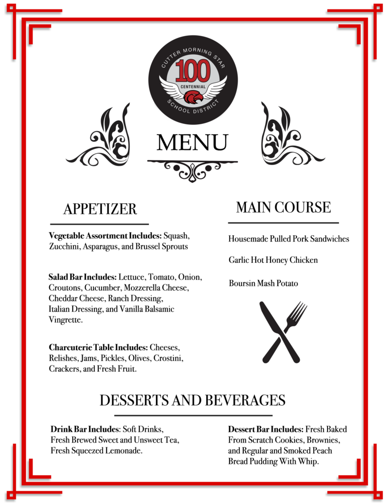 CMS 100 Centennial Menu