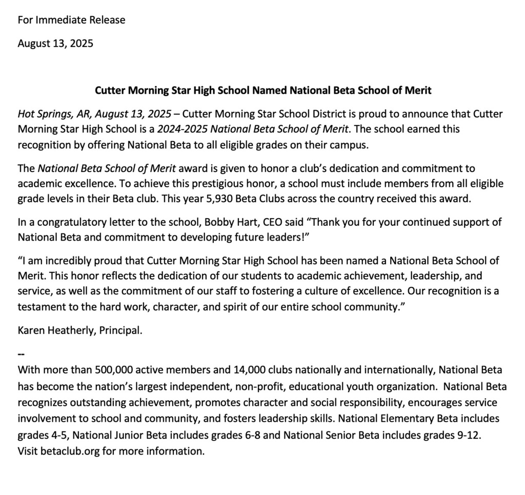 Beta Press release