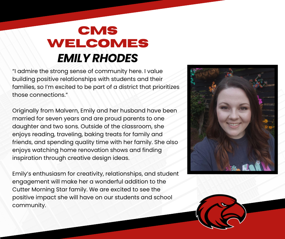 Welcome Mrs. Rhodes to CMS!