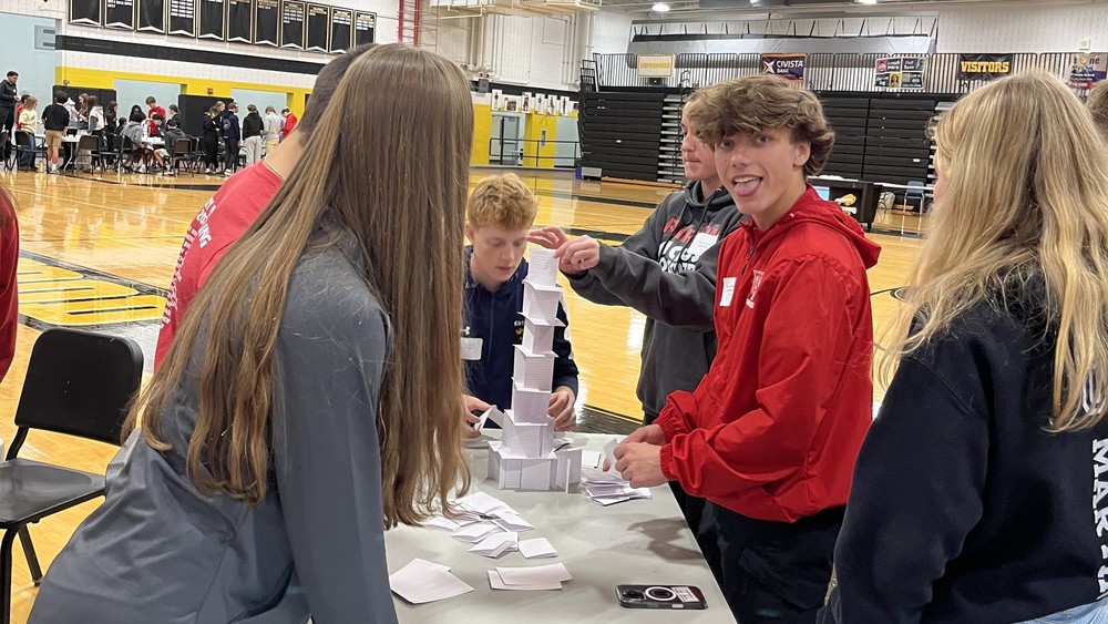 CVC students participate in activity at conference.