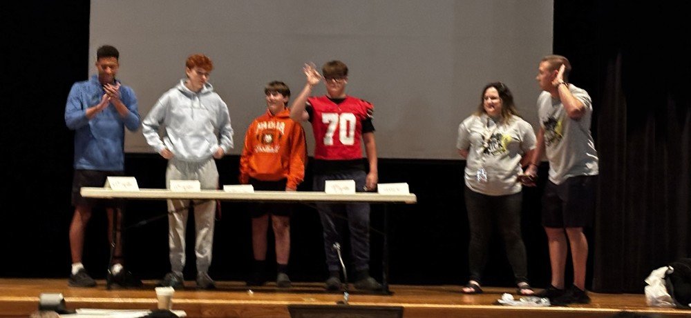 Students and staff undertake the lock challenge.