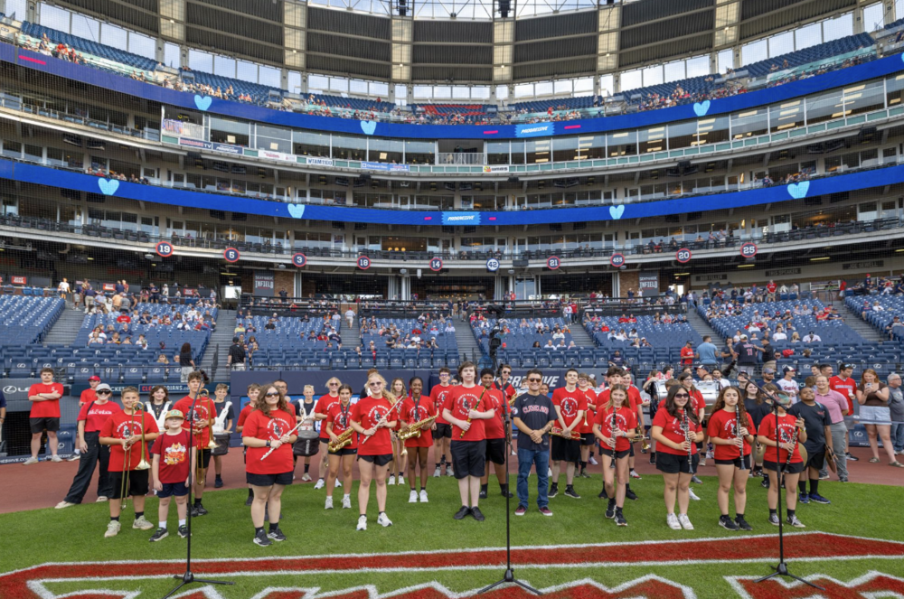 Mighty Marching Red Wolves Perform National Anthem at Cleveland Guardians Game
