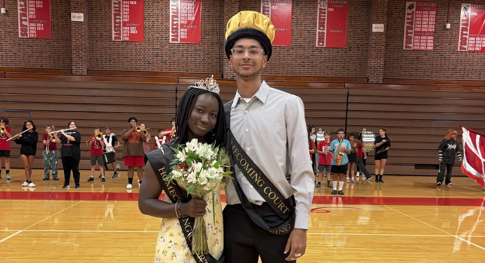 Homecoming Queen Mari Hopkins (left) and King Maurice McClardy (right).