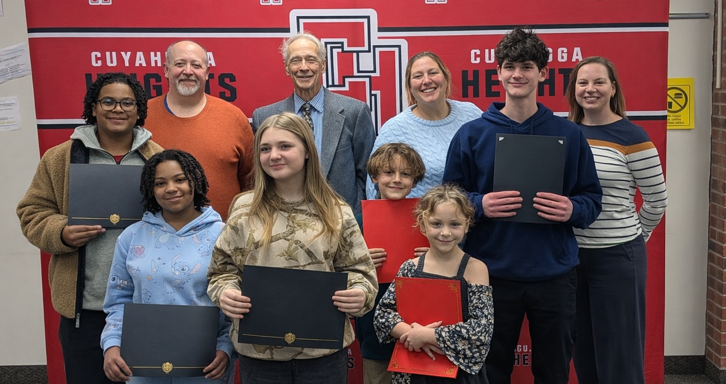 January 2026 Students of the Month and Board Members.