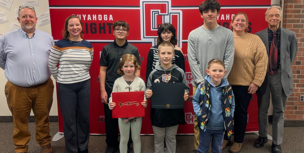 Board Members and February Students of the Month