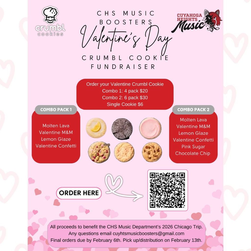 CHS Music Boosters Valentines Day Crumble Cookie Fundraiser