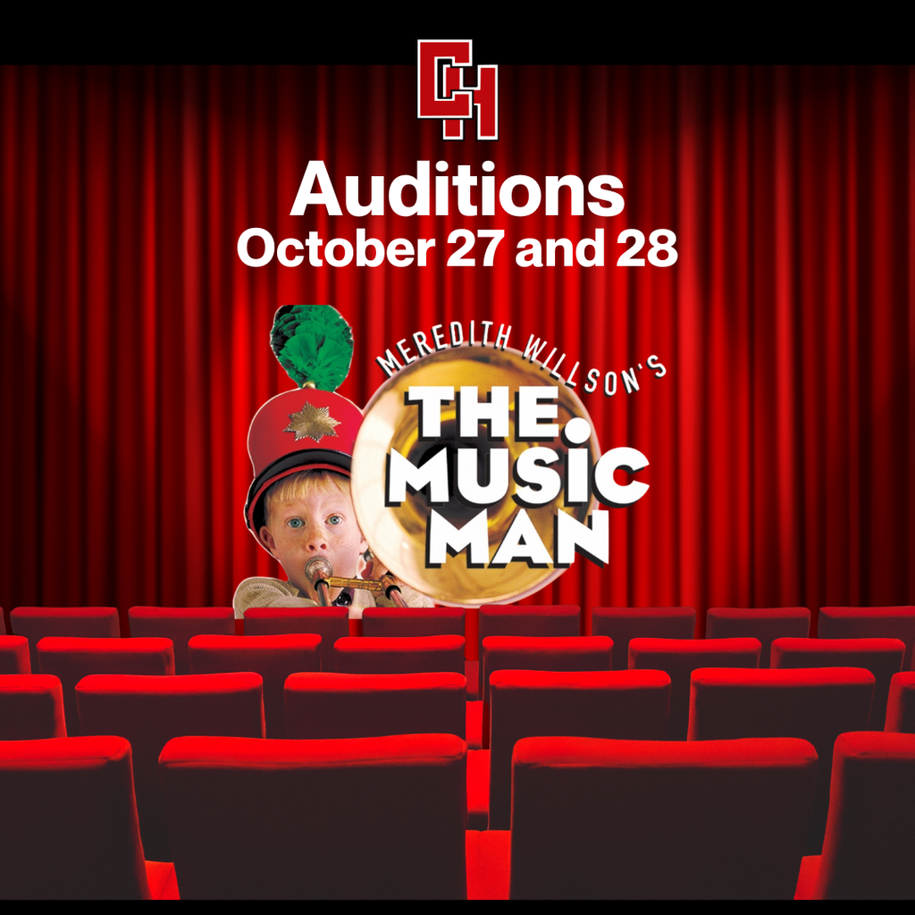 Auditions for this year’s high school/middle school production of The Music Man are October 27–28 after school! Sign up outside the orchestra room and grab an audition packet from Mrs. Brown. Email her with questions.