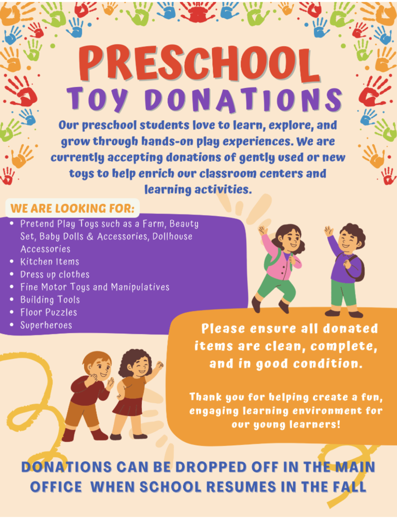 Toy donation for pre-school students
