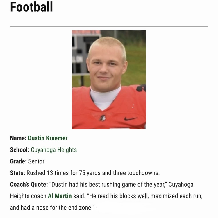 CVC Player of the Week