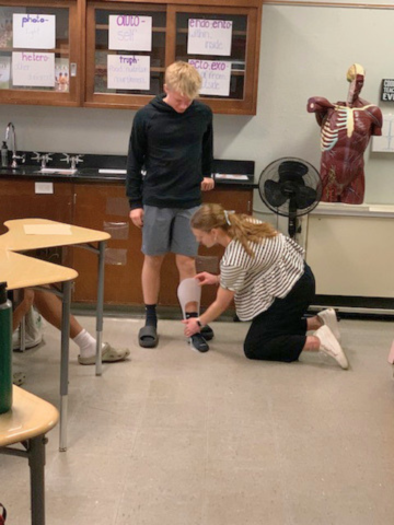 students learning