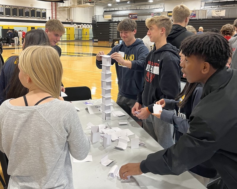 Students participate in activity at CVC conference.