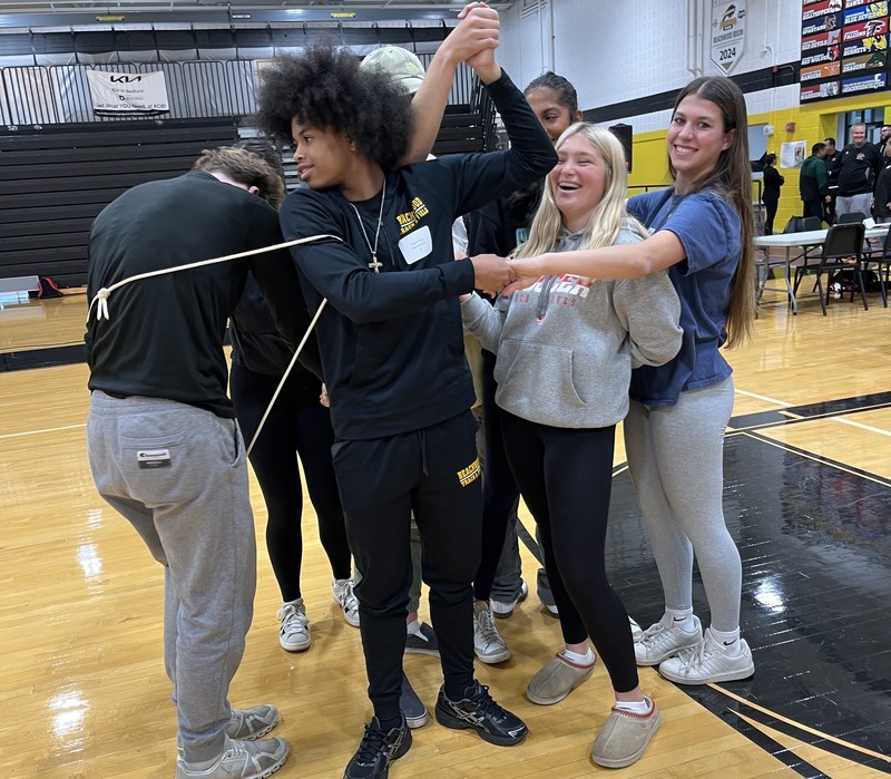 Students participate in activity at CVC conference.