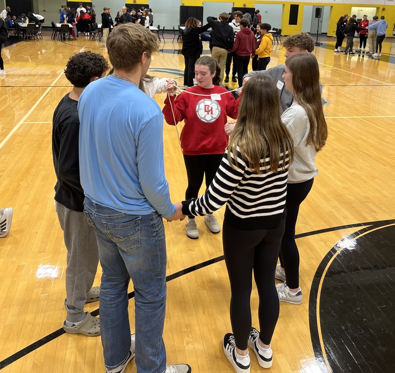 Students participate in activity at CVC conference.