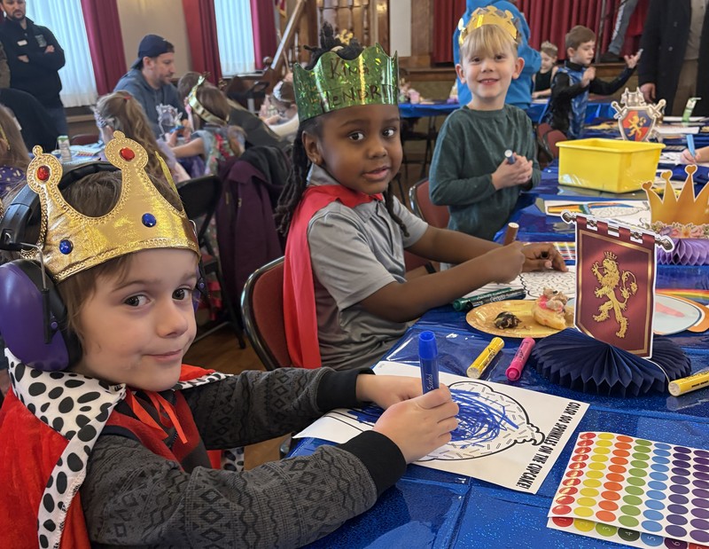 "Kings" doing crafts.