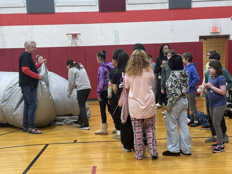 Students prepare to enter SkyDome