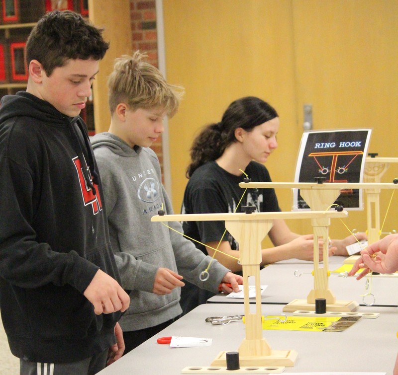 Students play Ring Hook game.