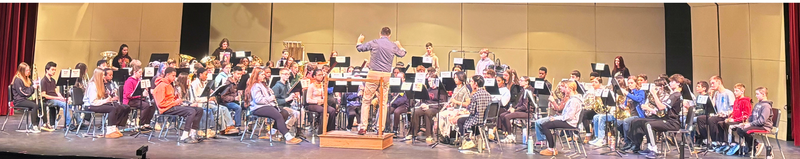 FThe full concert band performs. 