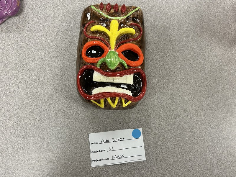 Kara Burkhart's ceramic mask. 