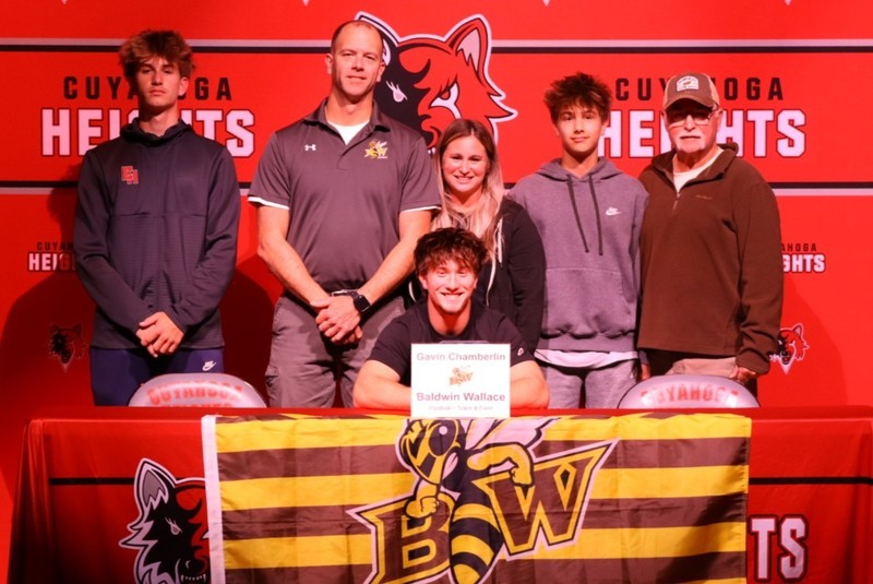 Gaven and his family and coach. 