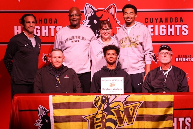 Maurice and his family and coaches. 