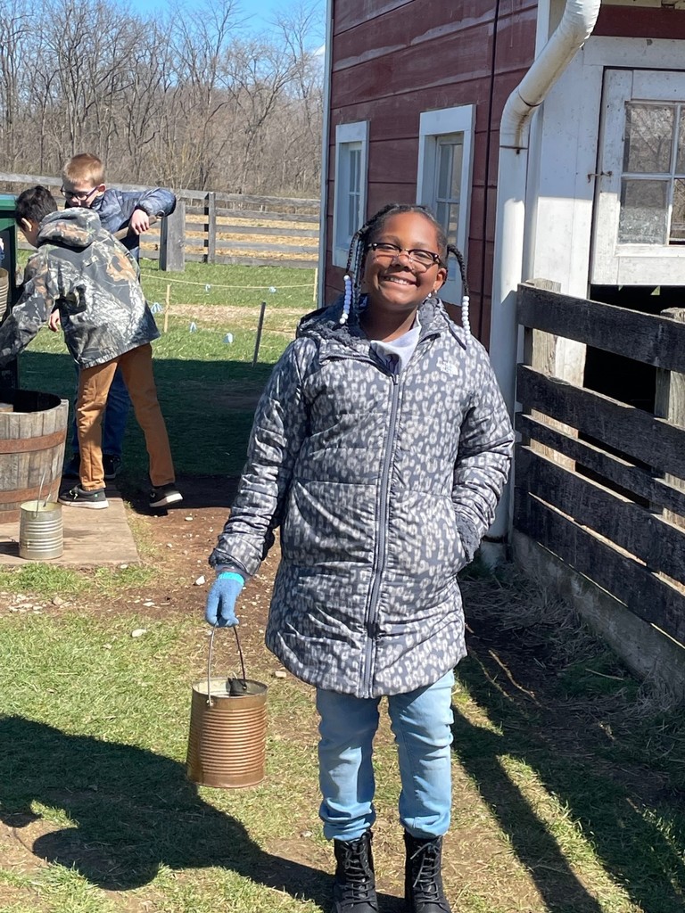 fourth grade students at farm
