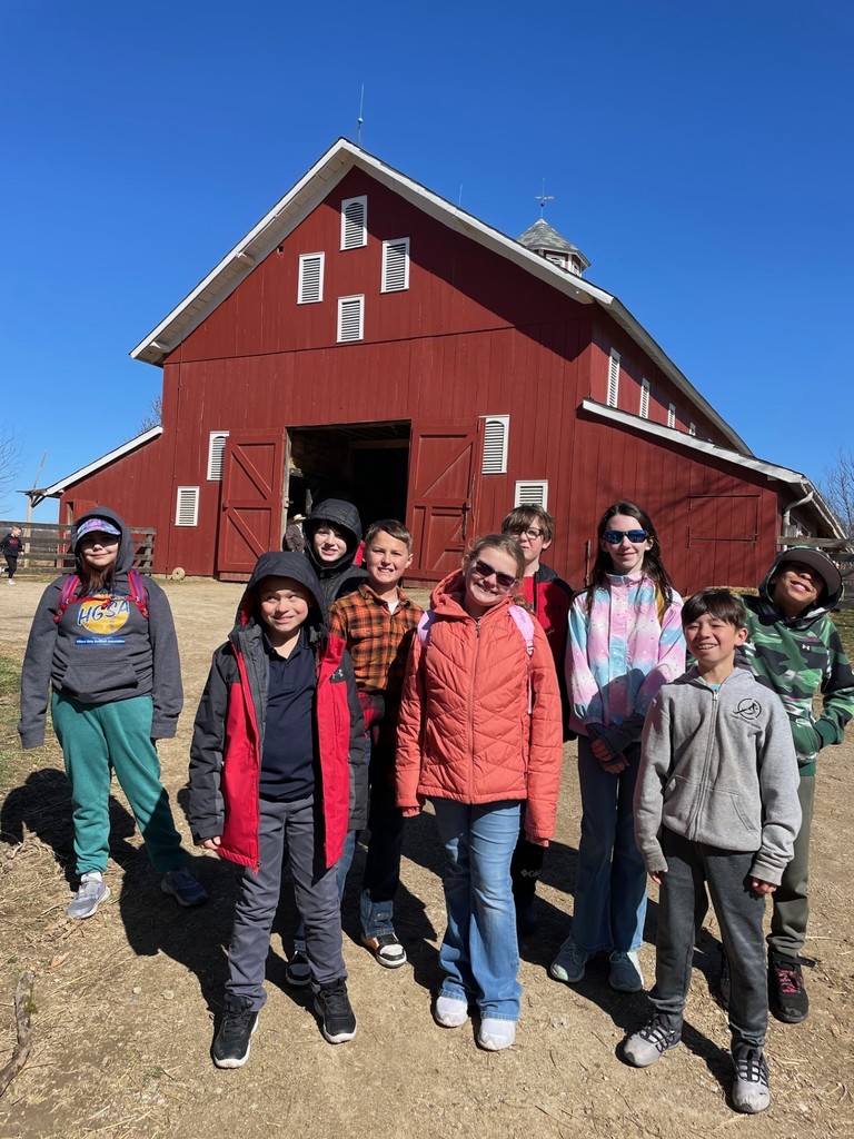 fourth grade students at farm