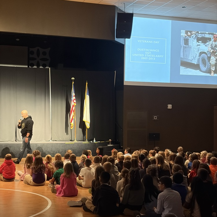 Mr. Vance speaking to students and staff