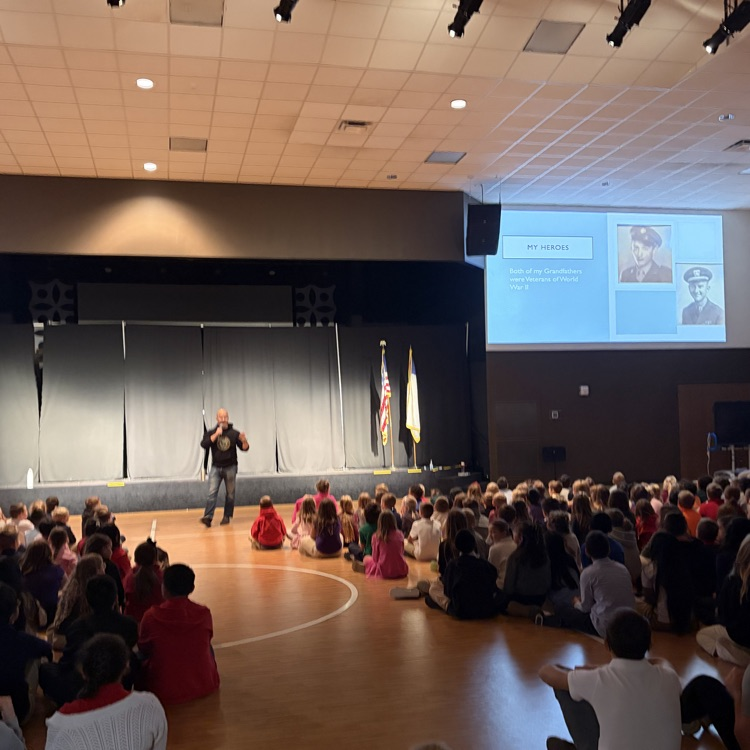 Mr. Vance speaking to students and staff