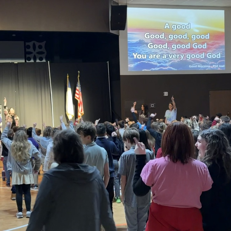 preschool students and teachers leading chapel worship
