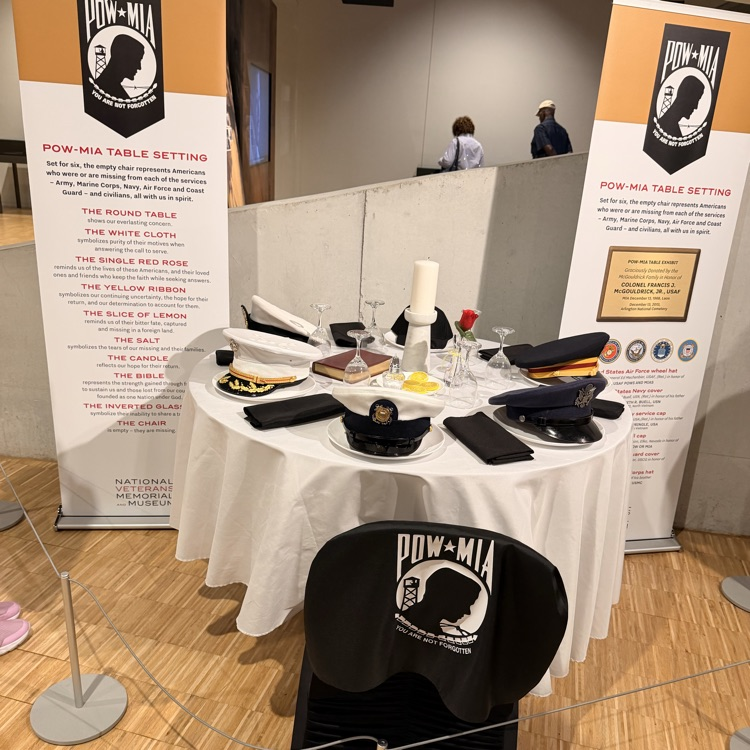 sample of POW / MIA place setting
