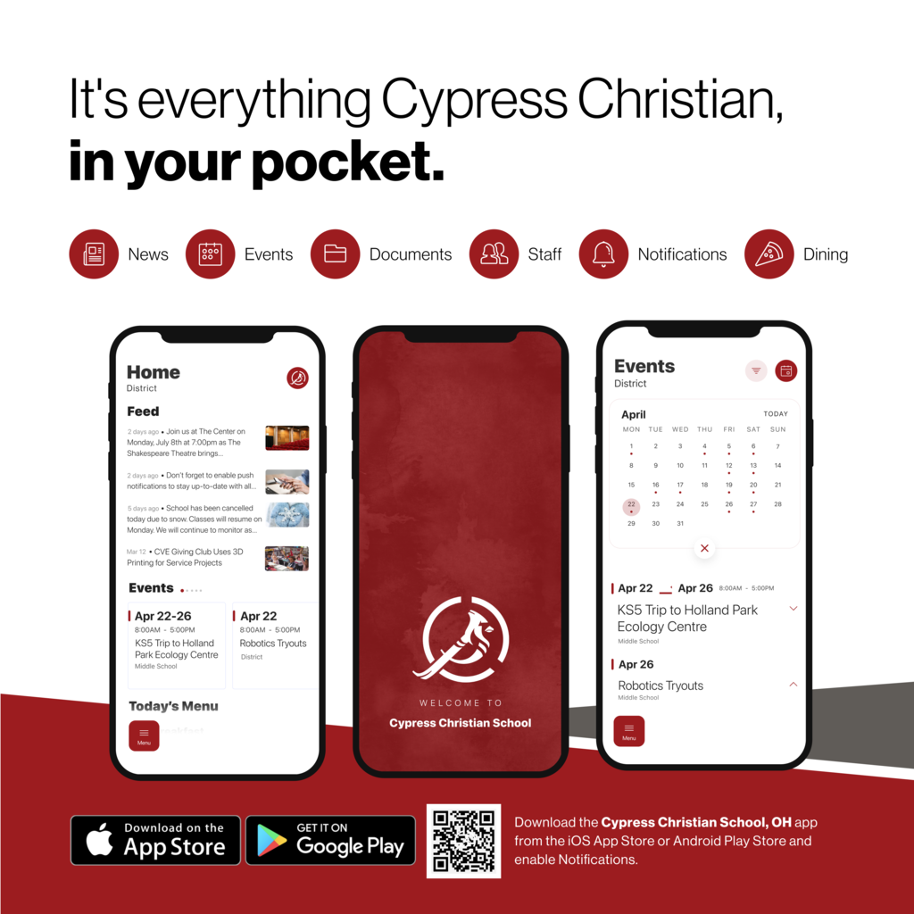 CCS app advertisement - call the school for more details.