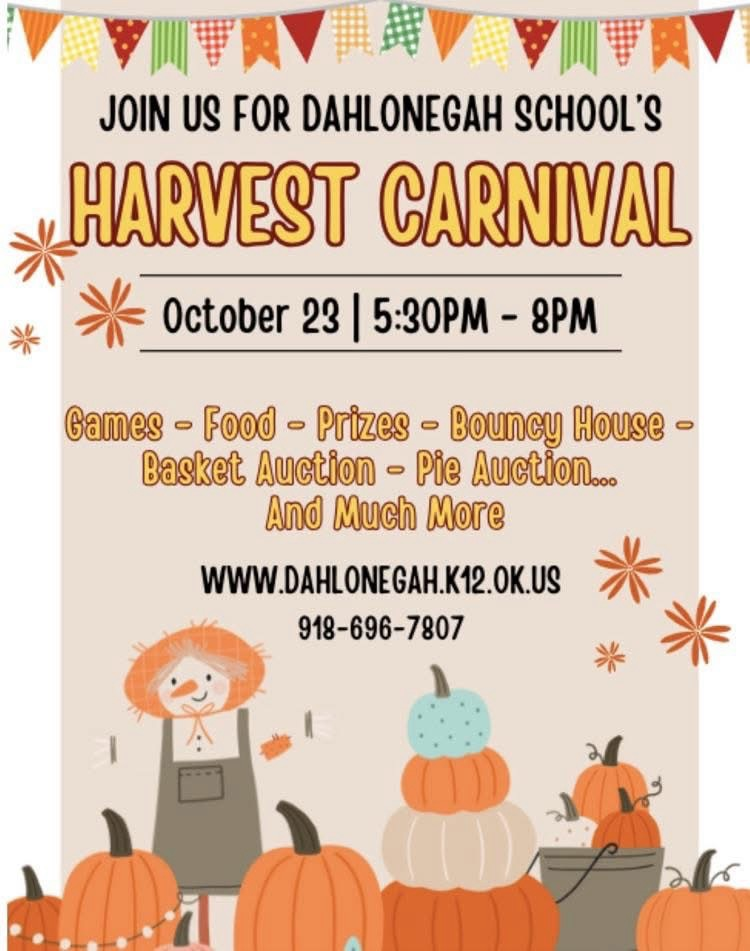 Reminder: The Dahlonegah Harvest Carnival is this Thursday, October 23!!!
