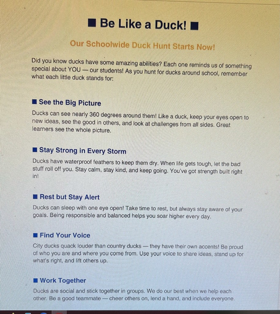 Be Like  a Duck!