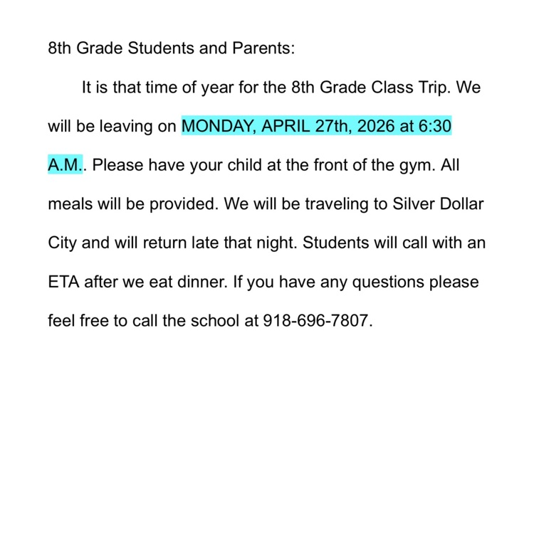 8th grade class trip