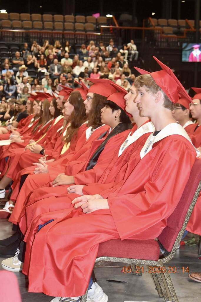 Graduating students sitting